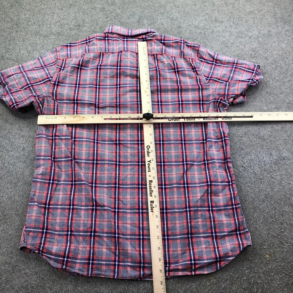 Banana Republic Shirt Mens Large Multicolor Plaid Short Sleeve Button Up Casual